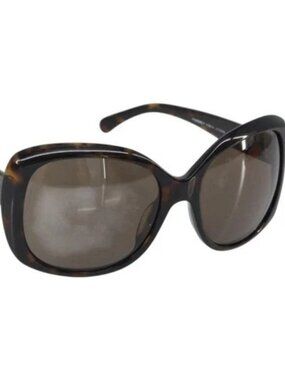 CHANEL Sunglasses plastic Brown CC Auth SW2001